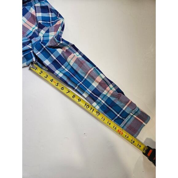 American Eagle Outfitters Blue Plaid Button Down Shirt - Picture 6 of 8